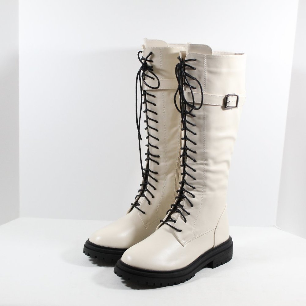 Olivia Miller Simonetta Women's Knee-High Boots - Cream 10M
